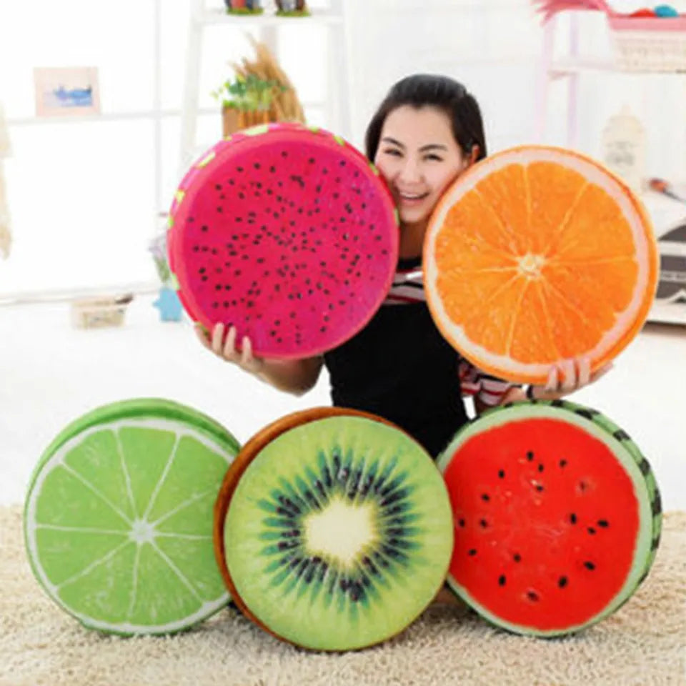 33cm Cushion Fruit Shape For  In-bed Reading And Watching Back And Head Pillow Round Cushion Lint-free