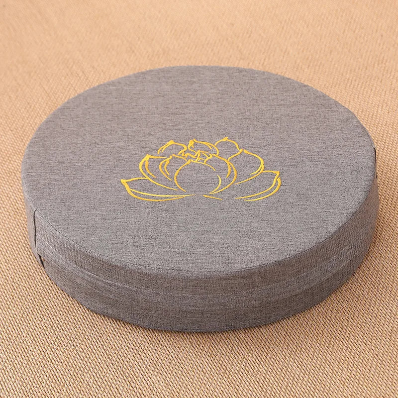 40X6CM Yoga Meditation Linen Cushion Hard Lotus Texture Meditation Cushion Backrest Pillow Tatami Mat Removable Washable