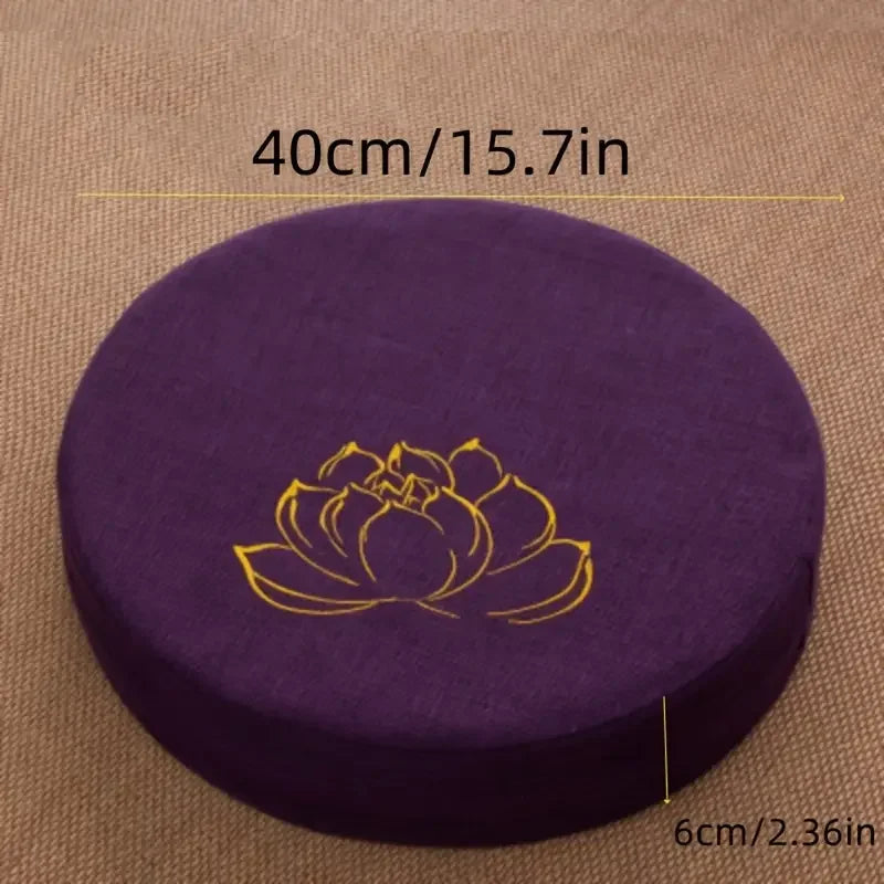 40X6CM Yoga Meditation Linen Cushion Hard Lotus Texture Meditation Cushion Backrest Pillow Tatami Mat Removable Washable