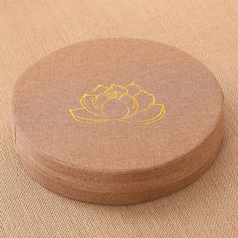 40X6CM Yoga Meditation Linen Cushion Hard Lotus Texture Meditation Cushion Backrest Pillow Tatami Mat Removable Washable