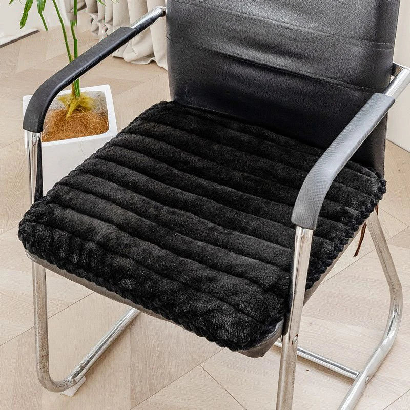 Plush Office Chair Seat Cushion Home Decoration Dining Chair Mat Anti-Slip Cushion With String Square Student Stools Pads