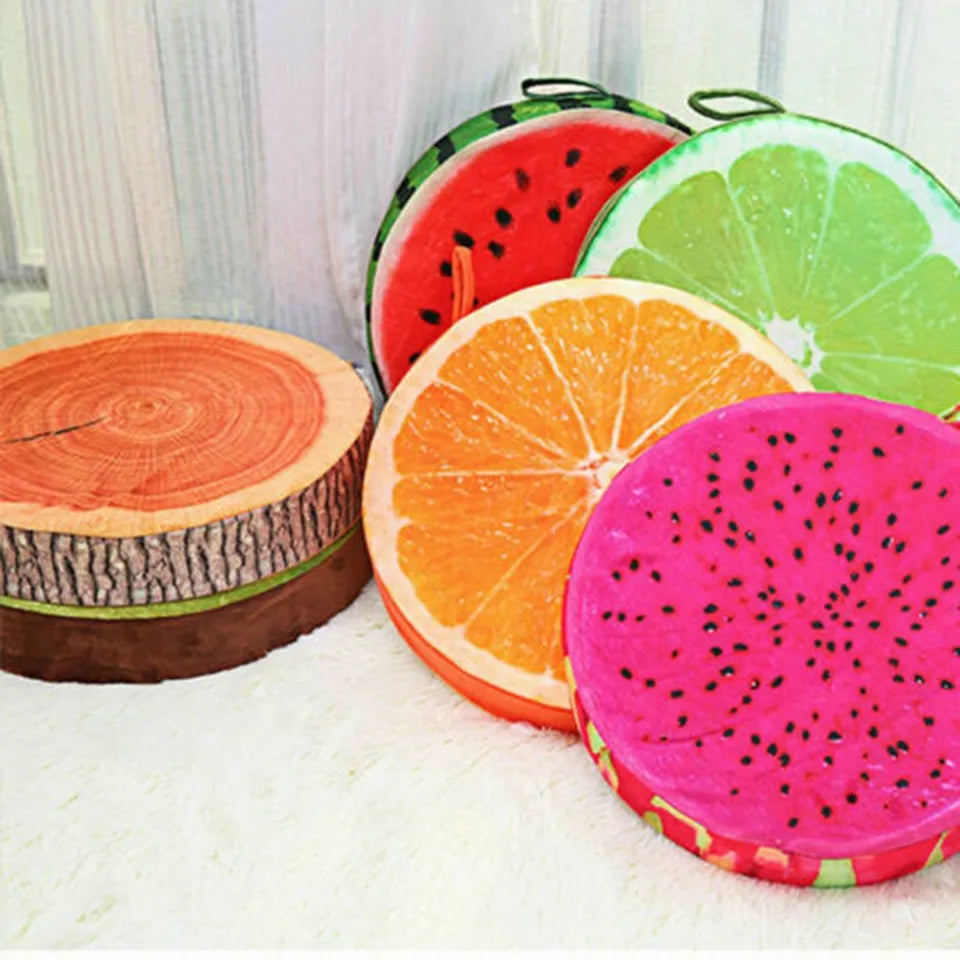 33cm Cushion Fruit Shape For  In-bed Reading And Watching Back And Head Pillow Round Cushion Lint-free