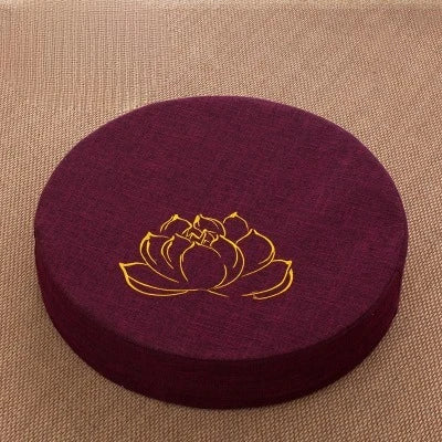 40X6CM Yoga Meditation Linen Cushion Hard Lotus Texture Meditation Cushion Backrest Pillow Tatami Mat Removable Washable