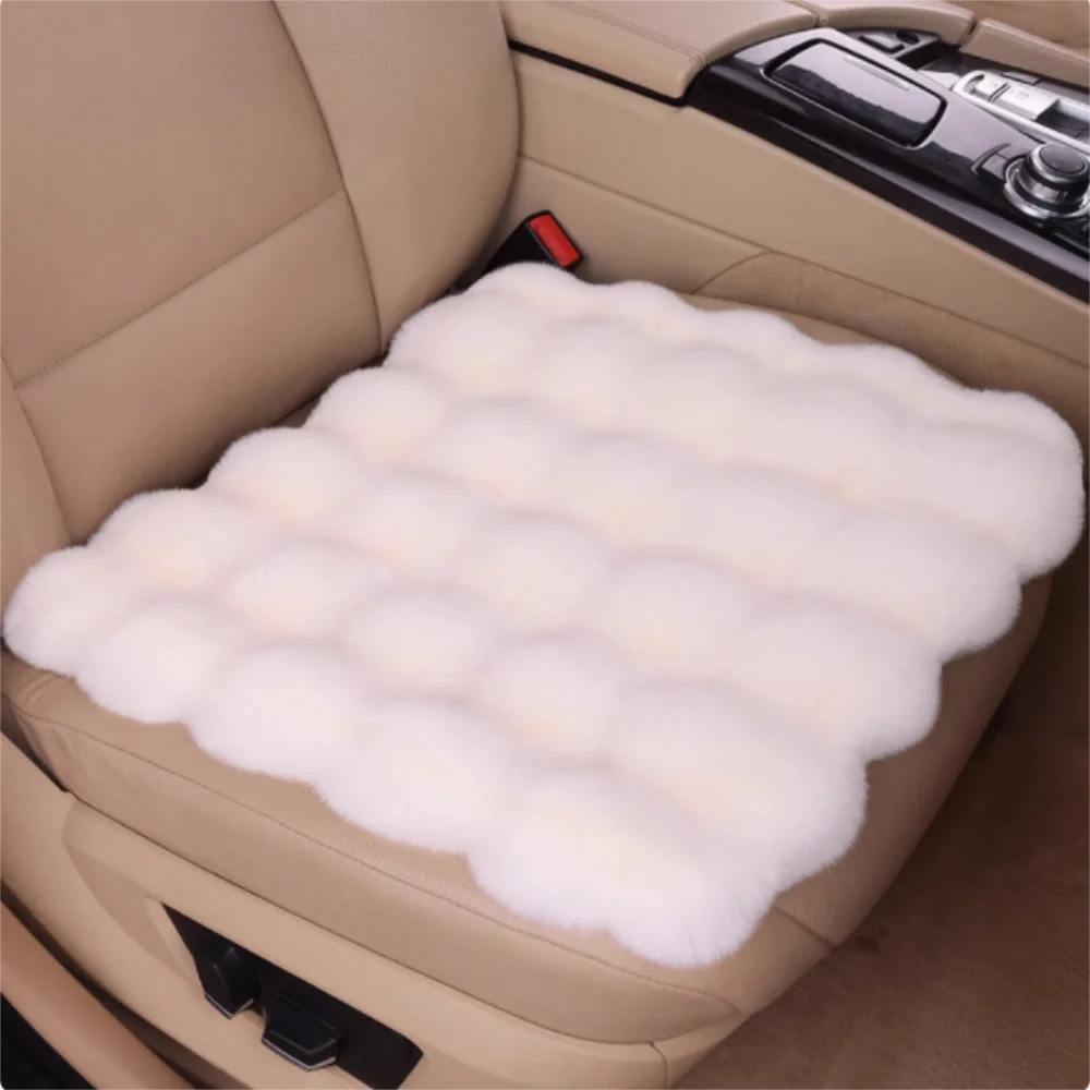 1pcs Car Seat Cushion Universal Winter Thick And Warm Car Bubble Velvet Seat Cushion Cover Auto Interior Supplies