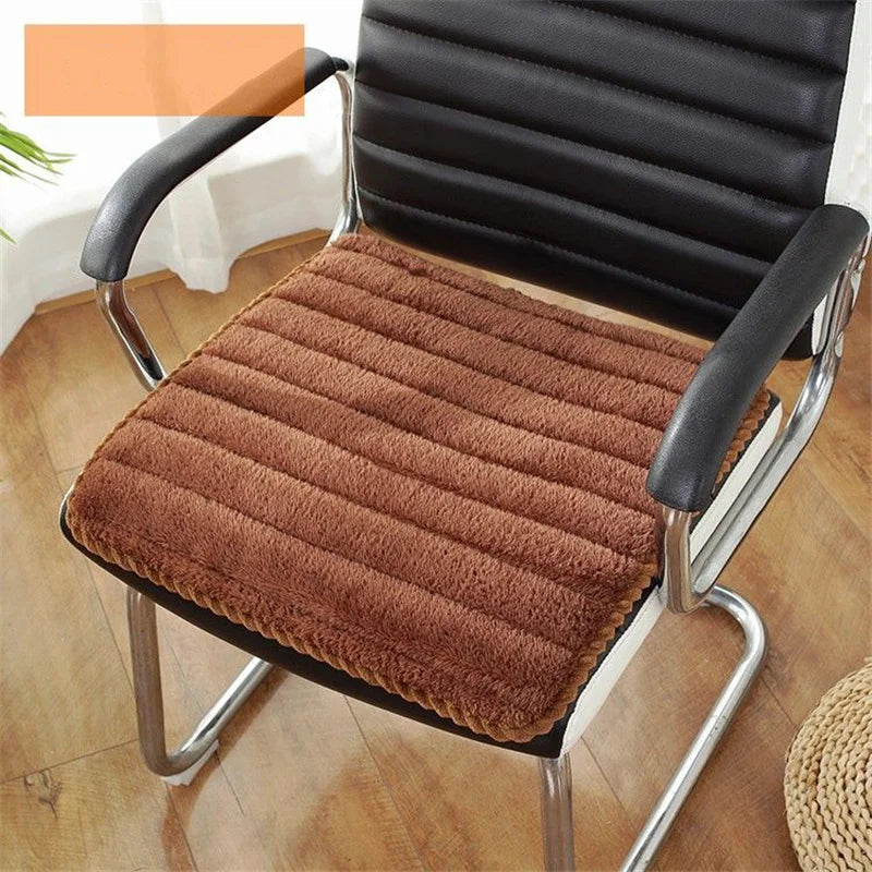 Plush Office Chair Seat Cushion Home Decoration Dining Chair Mat Anti-Slip Cushion With String Square Student Stools Pads