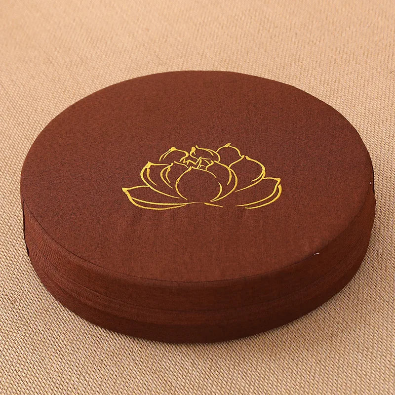 40X6CM Yoga Meditation Linen Cushion Hard Lotus Texture Meditation Cushion Backrest Pillow Tatami Mat Removable Washable