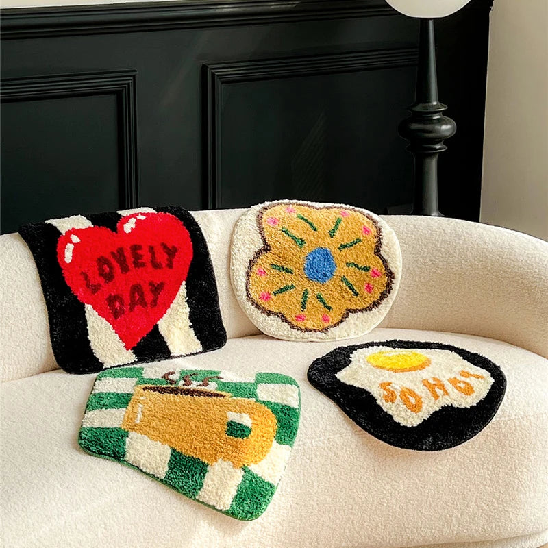 Lovely Tufting Seat Cushion Soft Round Square Floral Coffee Egg Chair Sofa Pad Home Office Warm Decor for Autumn Winter 40x40cm