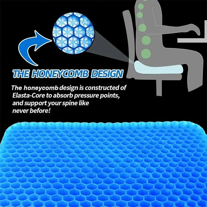 Gel Seat Cushion Double Thick Egg Gel Summer Cushion for Pressure Relief Breathable Chair Pad Car Seat Office Chair Soft Cushion