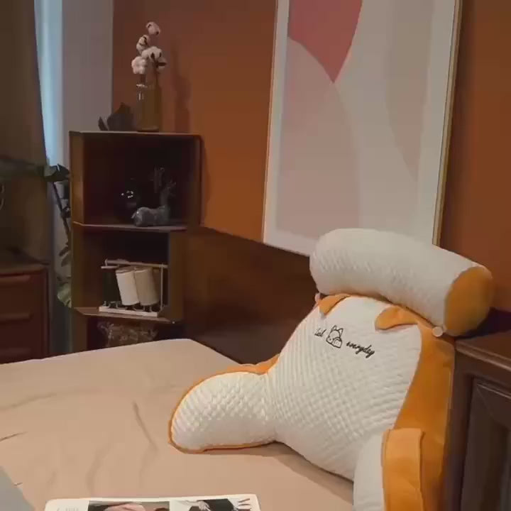 1pc Adjustable Reading Pillow - Ergonomic Back Support Cushion for Bed/Sofa/Floor, Gray Quilted Breathable Design